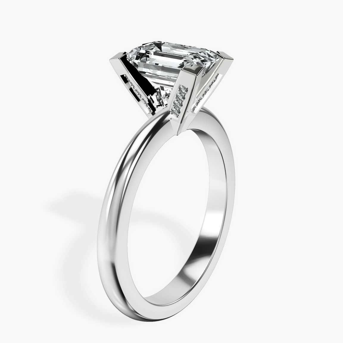 9ct White Gold Cordelia Knife Edge Solitaire Lab Diamond Ring standing product image one