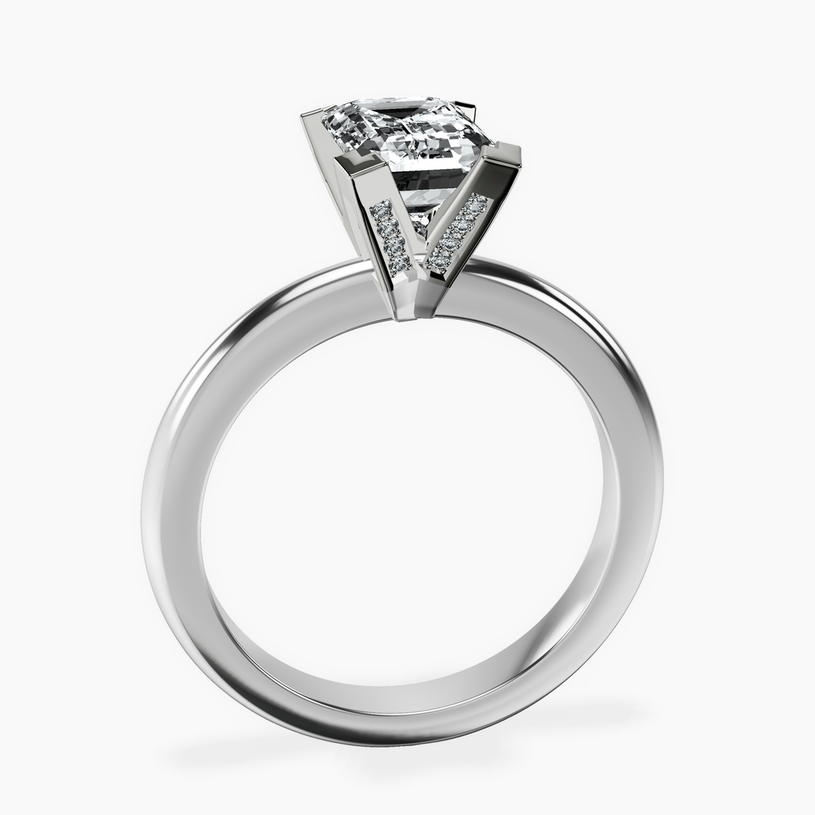 9ct White Gold Cordelia Knife Edge Solitaire Lab Diamond Ring side right image one