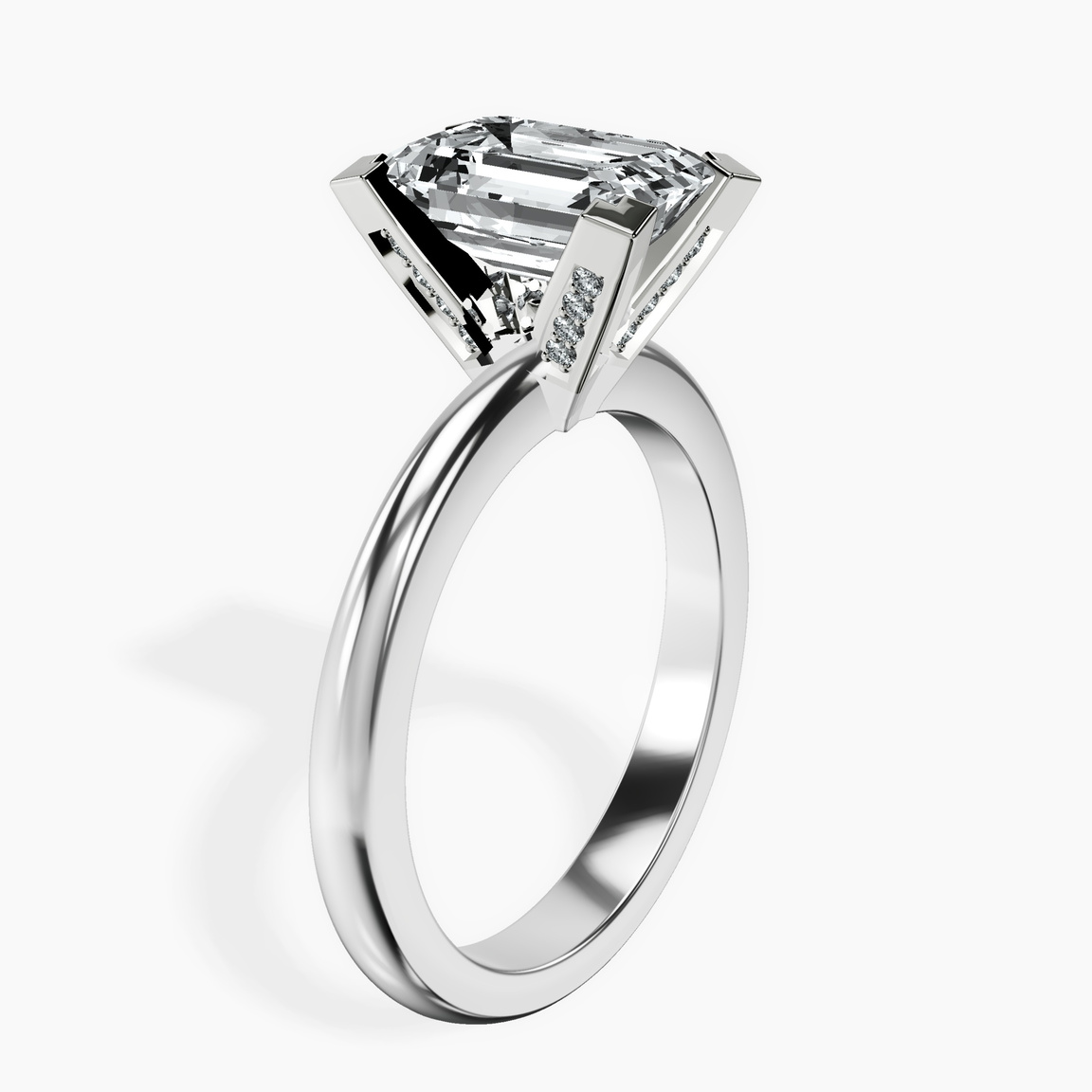 10kt White Gold Cordelia Knife Edge Solitaire Lab Diamond Ring standing product image one