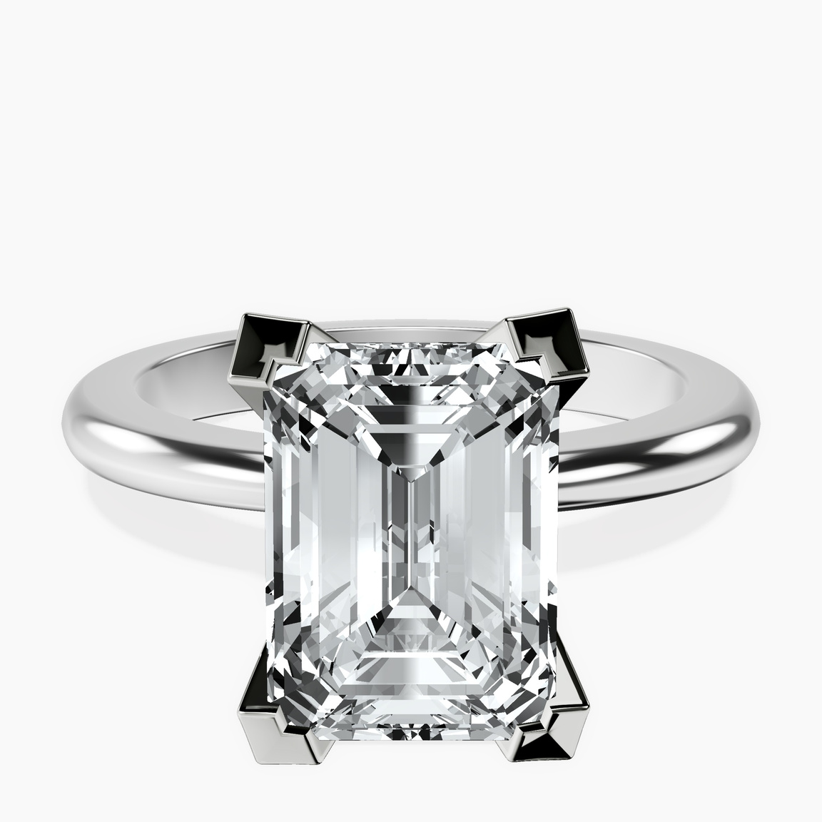10kt White Gold Cordelia Knife Edge Solitaire Lab Diamond Ring front image
