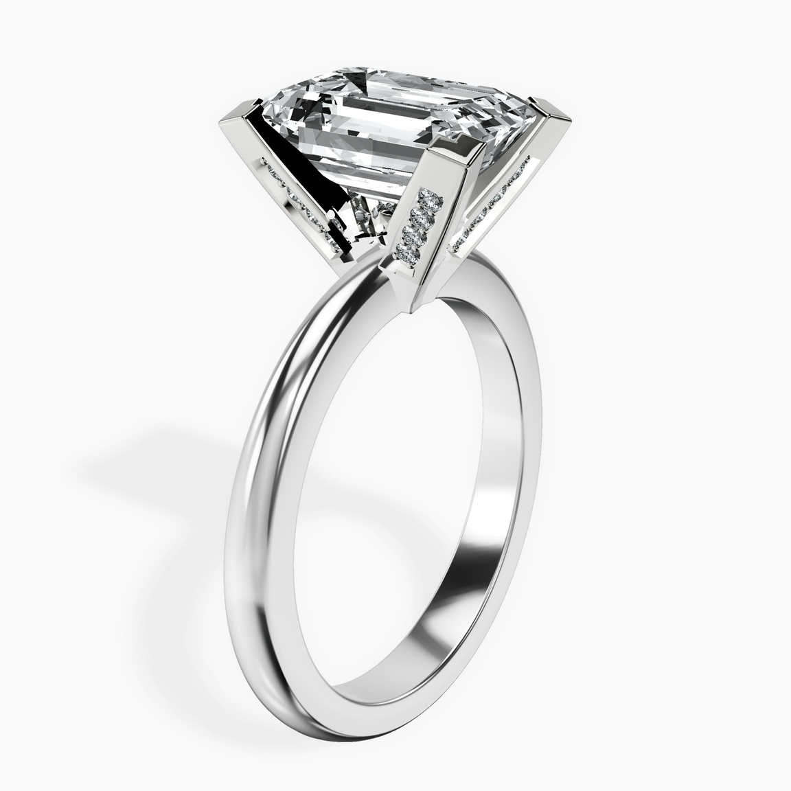 10kt White Gold Cordelia Knife Edge Solitaire Lab Diamond Ring standing product image one