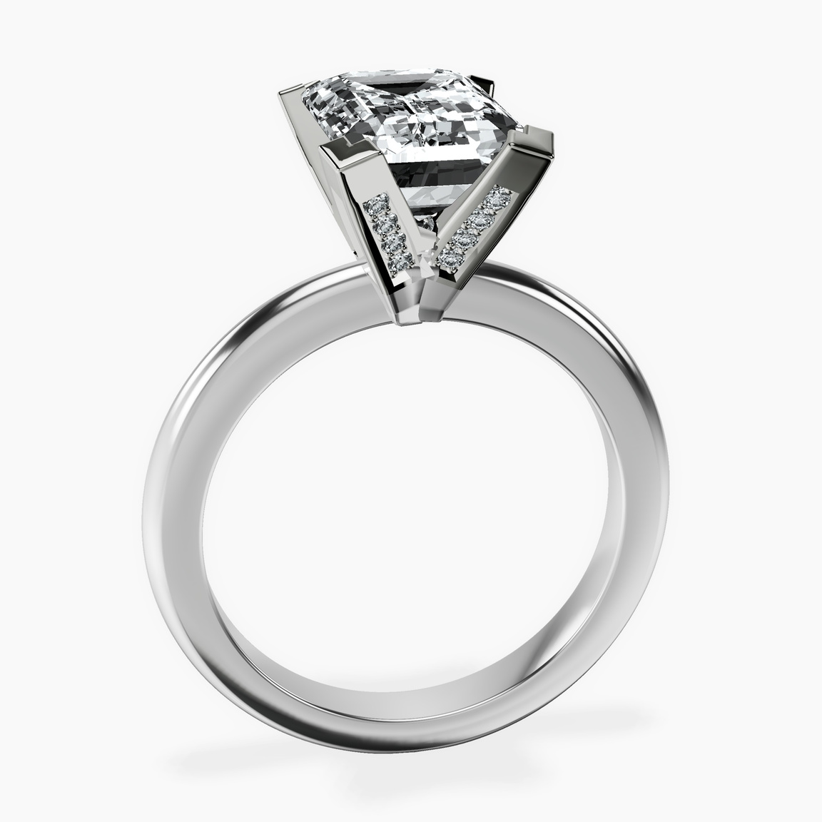 10kt White Gold Cordelia Knife Edge Solitaire Lab Diamond Ring side right image one
