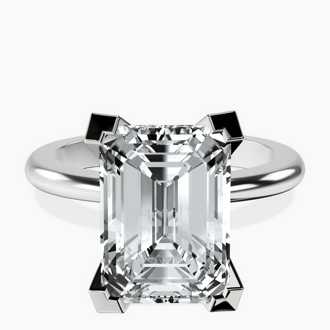 10kt White Gold Cordelia Knife Edge Solitaire Lab Diamond Ring front image