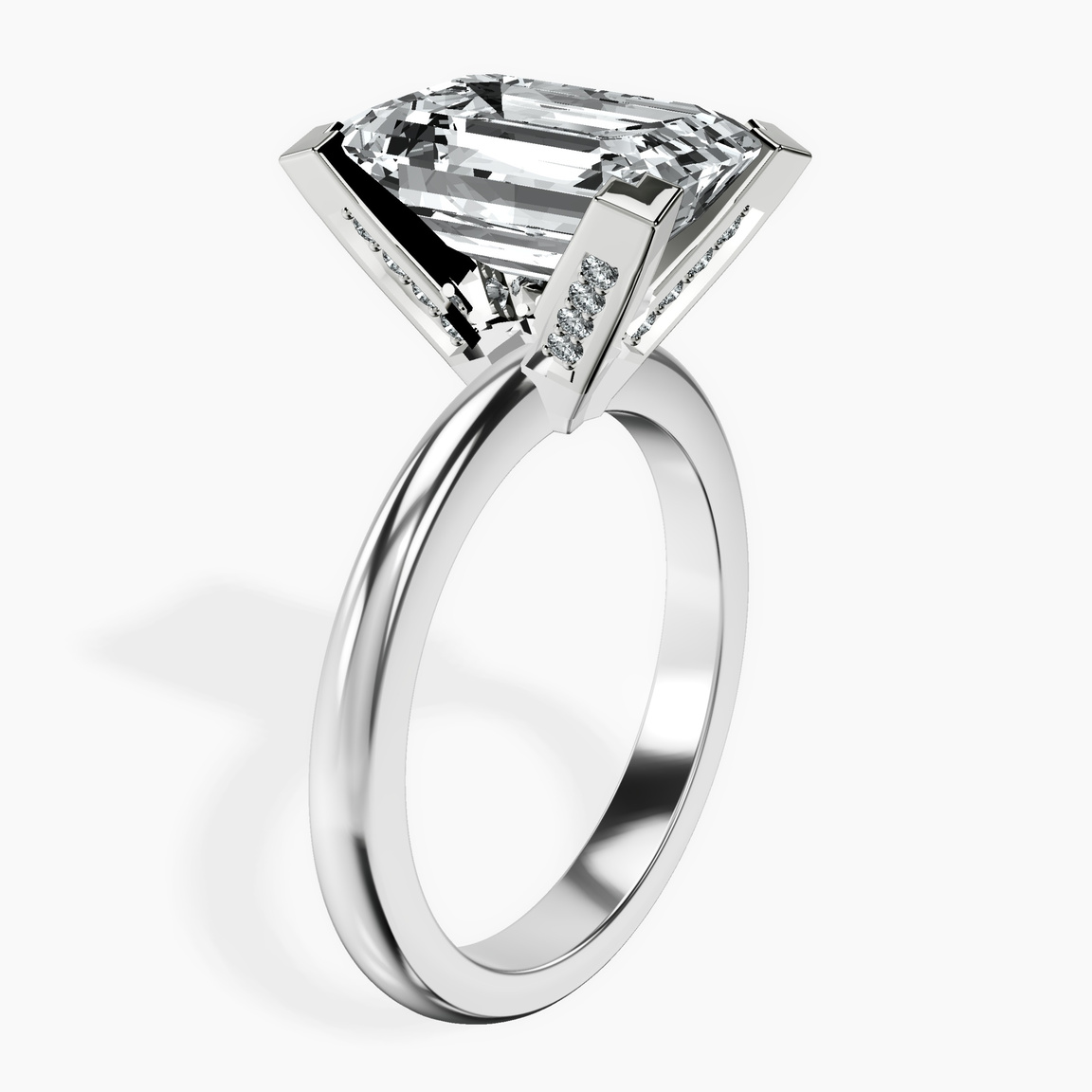 10kt White Gold Cordelia Knife Edge Solitaire Lab Diamond Ring standing product image one