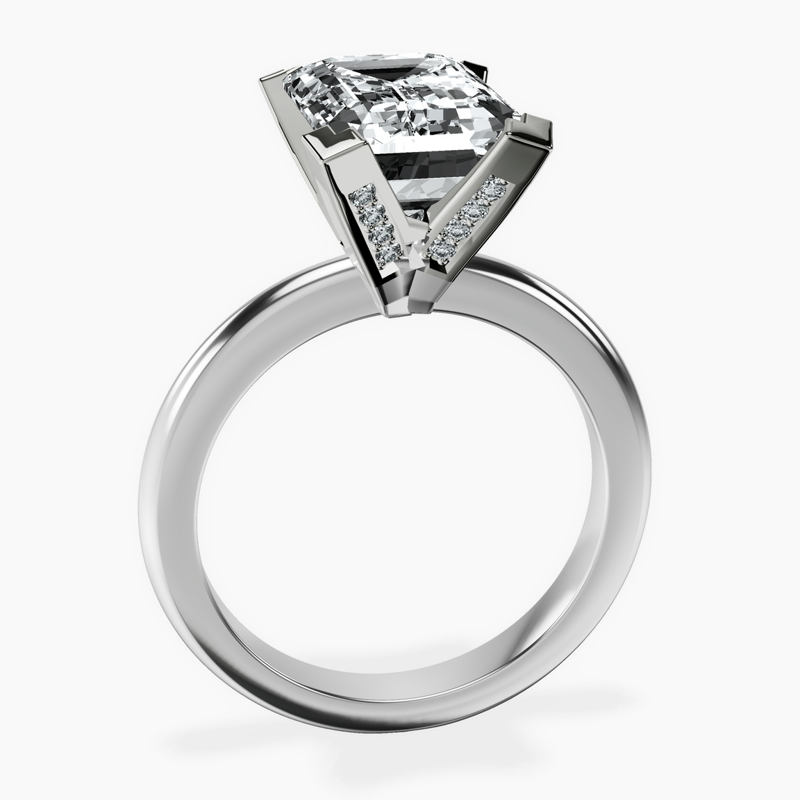 10kt White Gold Cordelia Knife Edge Solitaire Lab Diamond Ring side right image one