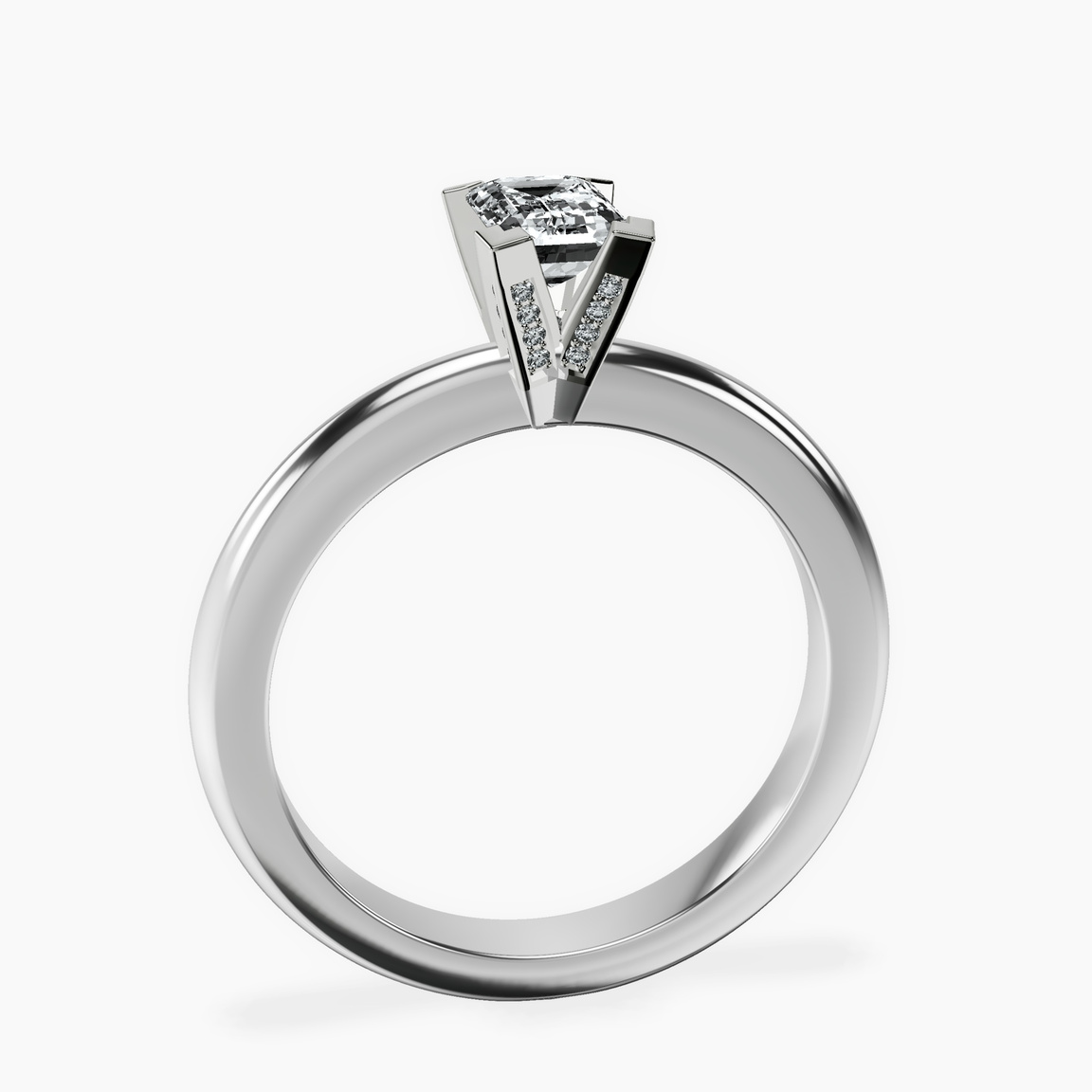 10kt White Gold Cordelia Knife Edge Solitaire Lab Diamond Ring side right image one