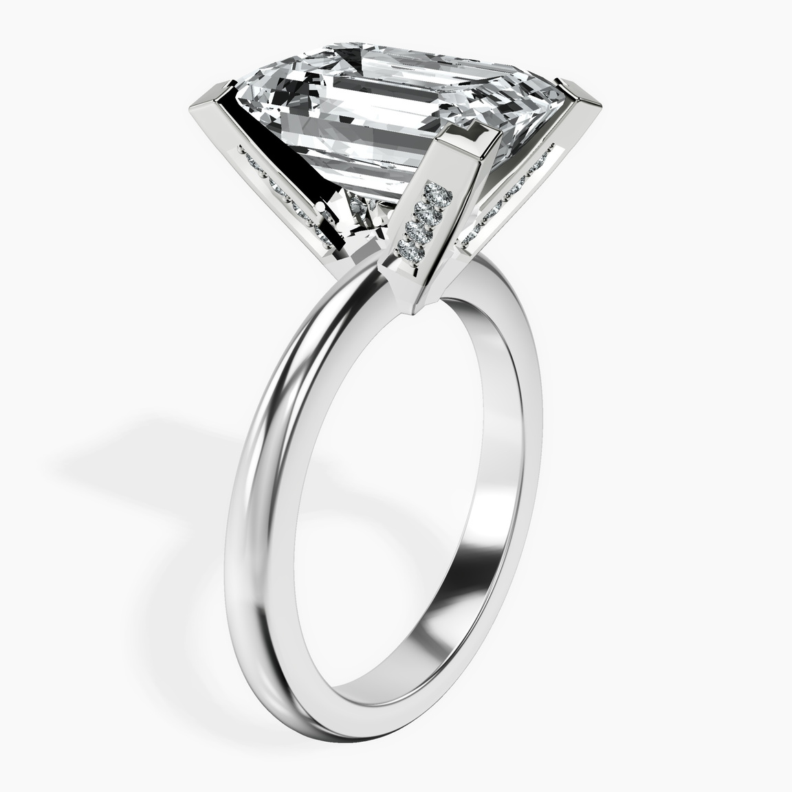 10kt White Gold Cordelia Knife Edge Solitaire Lab Diamond Ring standing product image one