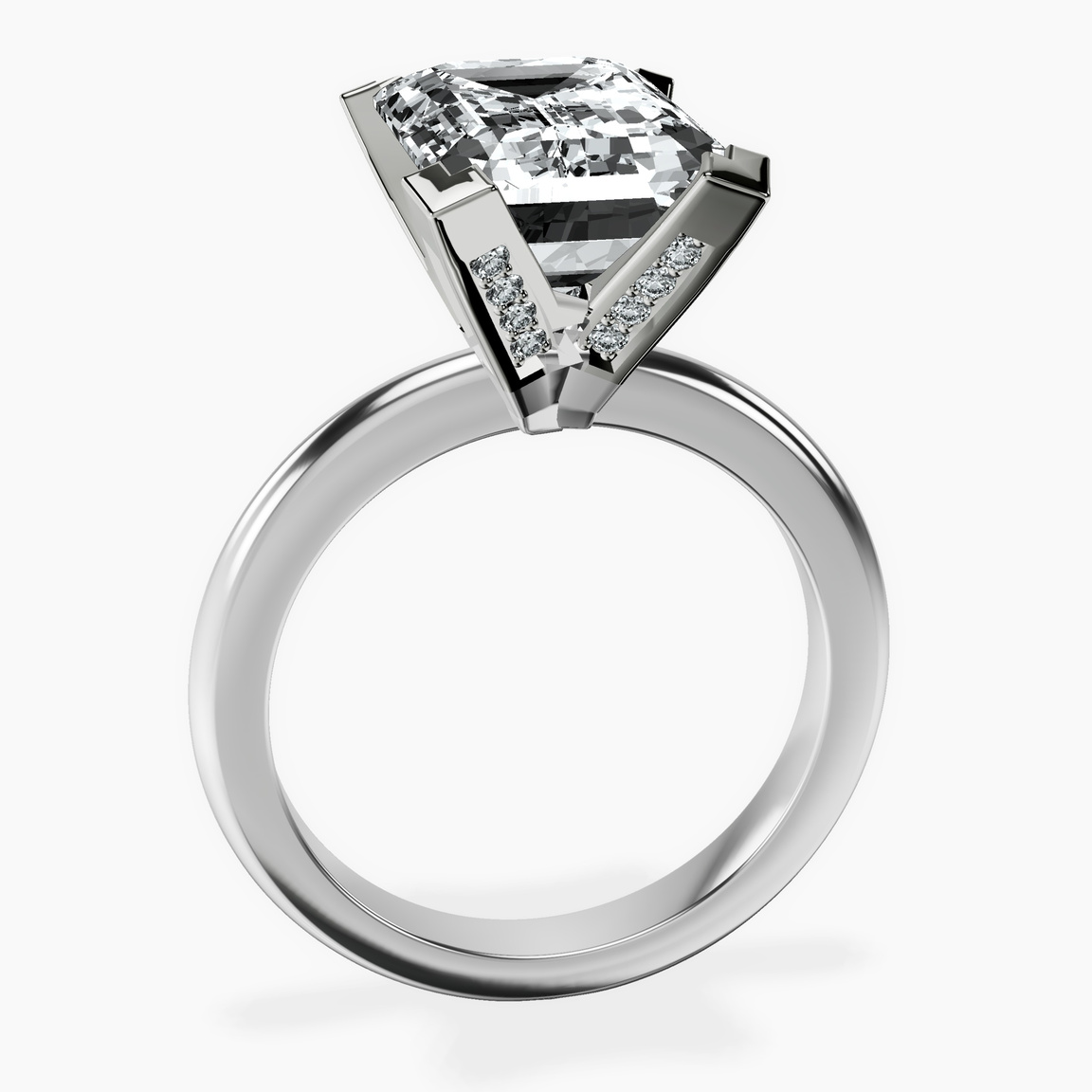 10kt White Gold Cordelia Knife Edge Solitaire Lab Diamond Ring side right image one