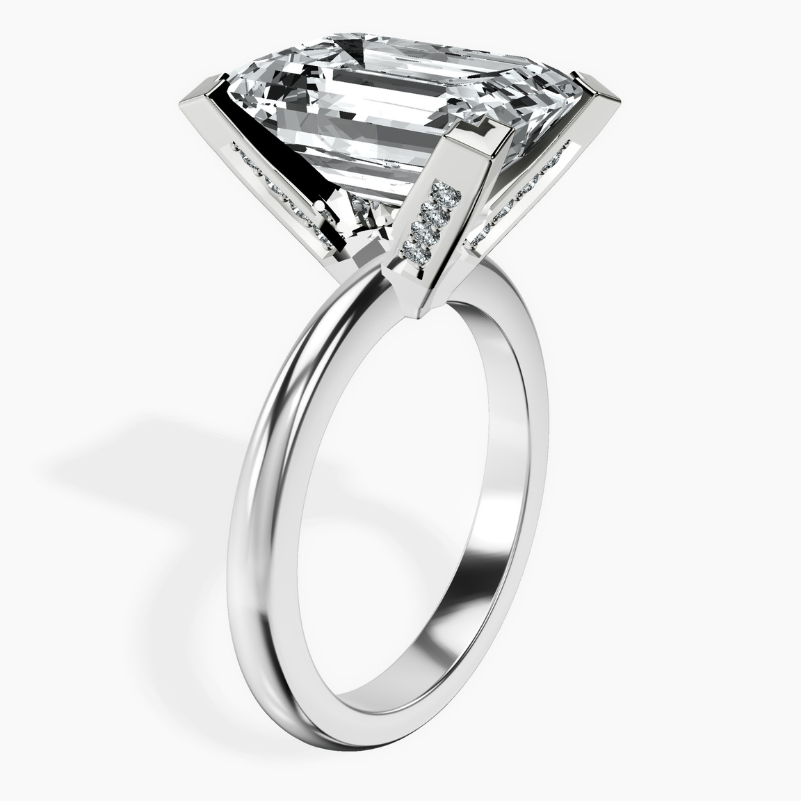 10kt White Gold Cordelia Knife Edge Solitaire Lab Diamond Ring standing product image one