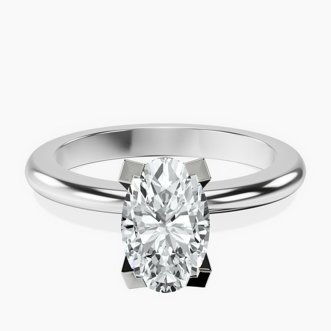 10kt White Gold Cordelia Knife Edge Solitaire Lab Diamond Ring front image