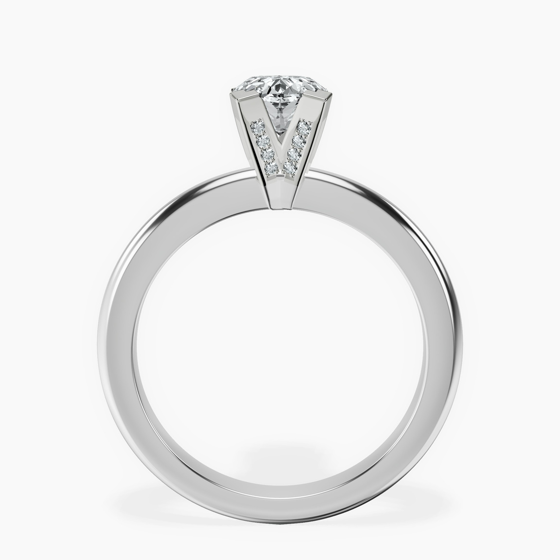 10kt White Gold Cordelia Knife Edge Solitaire Lab Diamond Ring side right image one