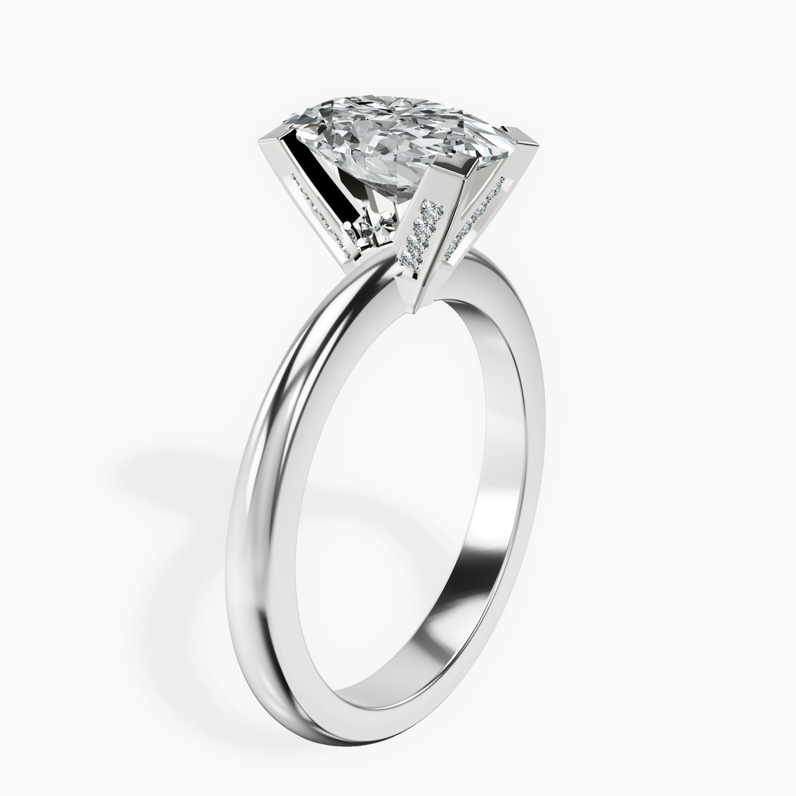 9ct White Gold Cordelia Knife Edge Solitaire Lab Diamond Ring standing product image one