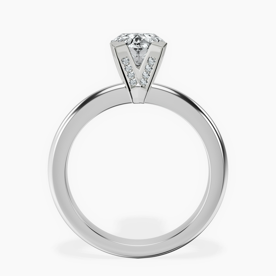 9ct White Gold Cordelia Knife Edge Solitaire Lab Diamond Ring side right image one