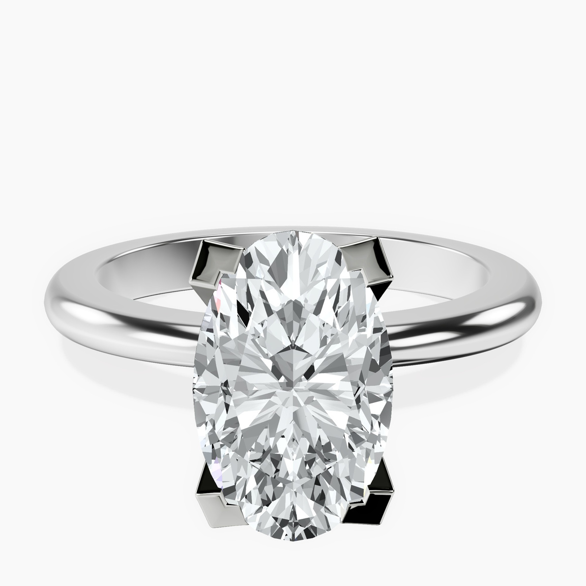 10kt White Gold Cordelia Knife Edge Solitaire Lab Diamond Ring front image
