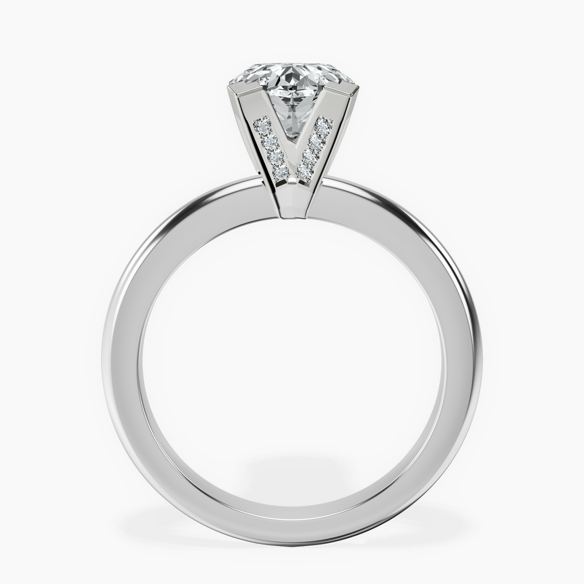10kt White Gold Cordelia Knife Edge Solitaire Lab Diamond Ring side right image one