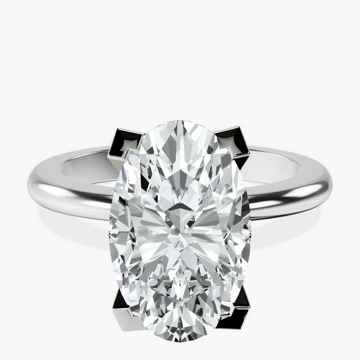 10kt White Gold Cordelia Knife Edge Solitaire Lab Diamond Ring front image