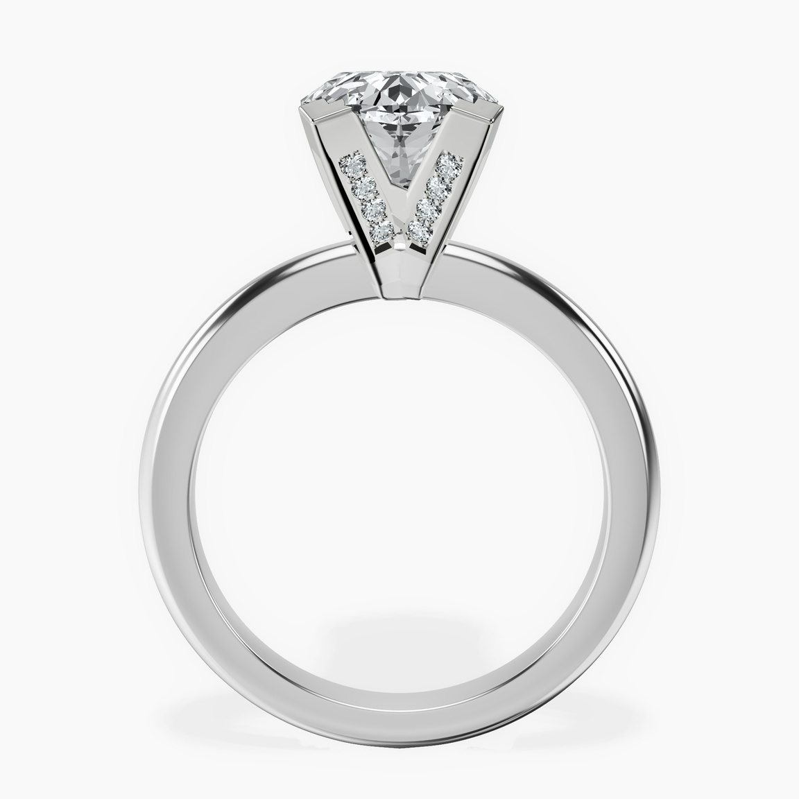 10kt White Gold Cordelia Knife Edge Solitaire Lab Diamond Ring side right image one
