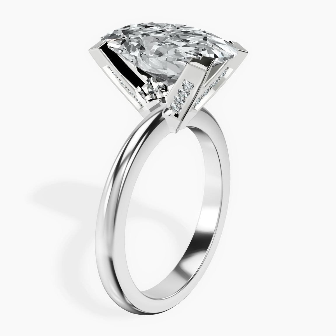 10kt White Gold Cordelia Knife Edge Solitaire Lab Diamond Ring standing product image one