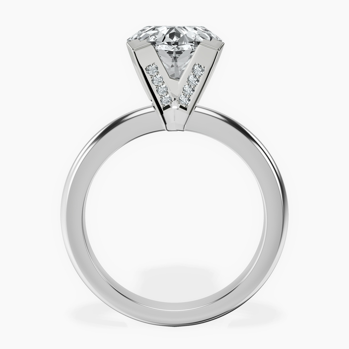10kt White Gold Cordelia Knife Edge Solitaire Lab Diamond Ring side right image one