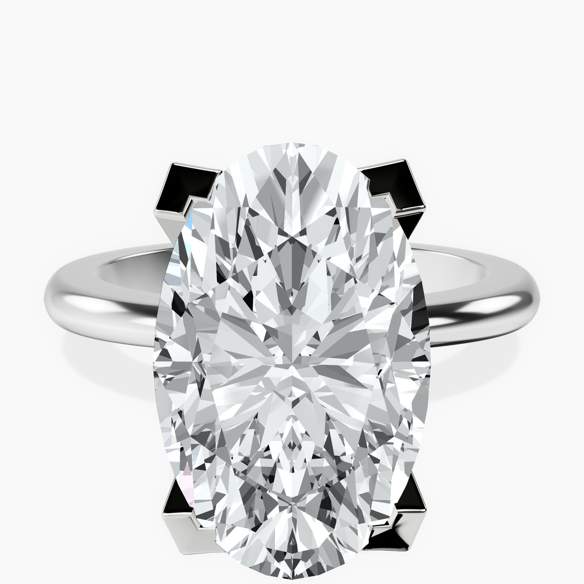 10kt White Gold Cordelia Knife Edge Solitaire Lab Diamond Ring front image