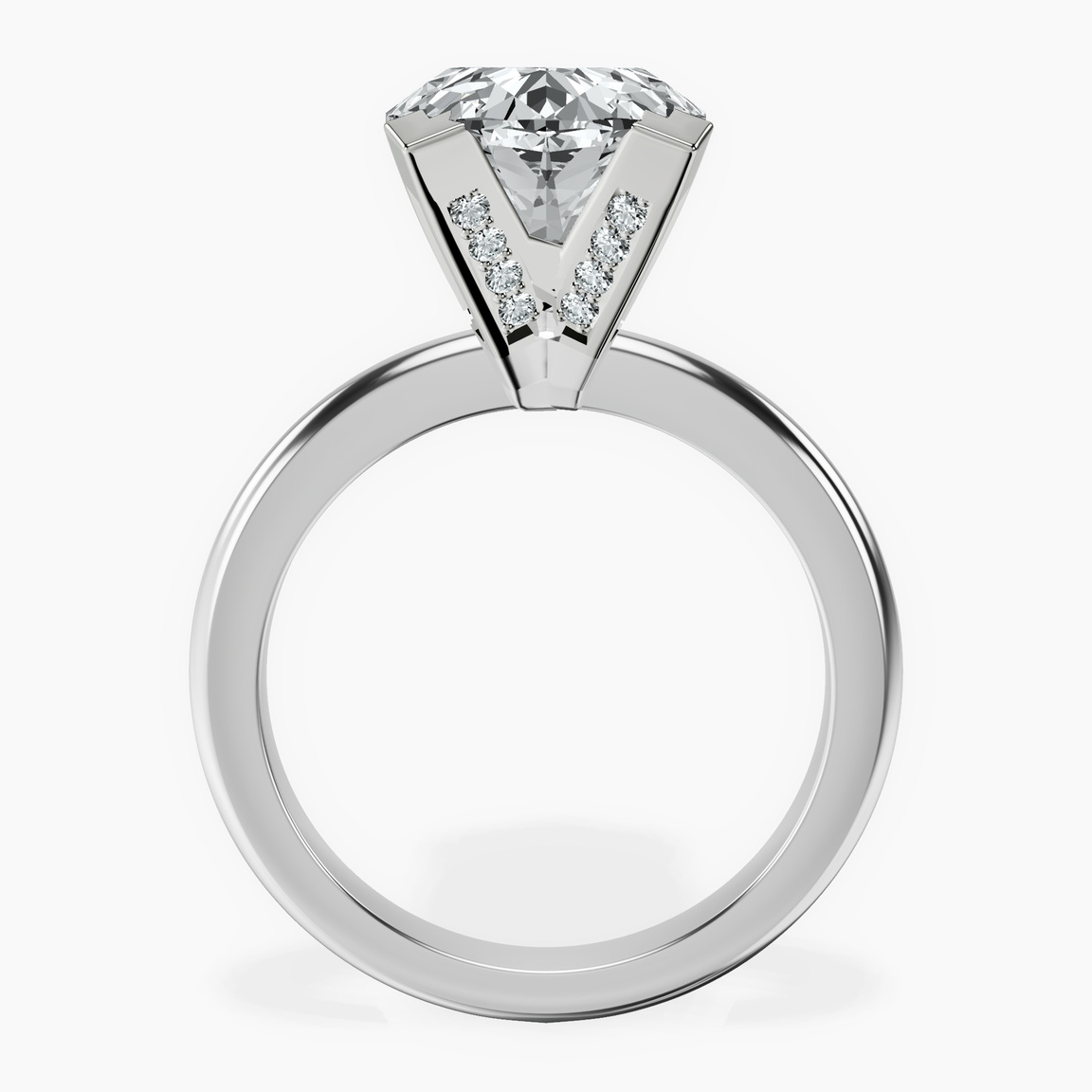 10kt White Gold Cordelia Knife Edge Solitaire Lab Diamond Ring side right image one