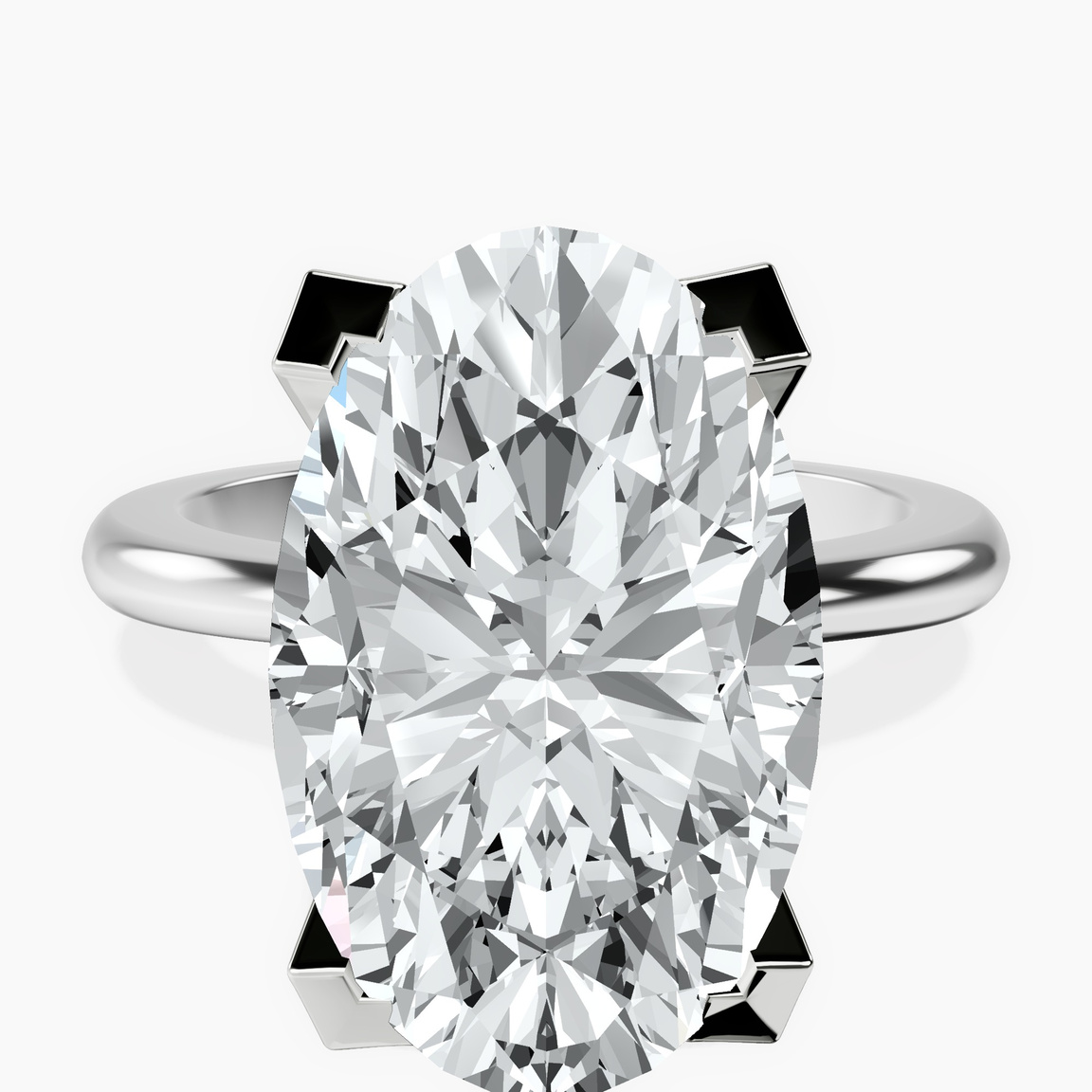 10kt White Gold Cordelia Knife Edge Solitaire Lab Diamond Ring front image
