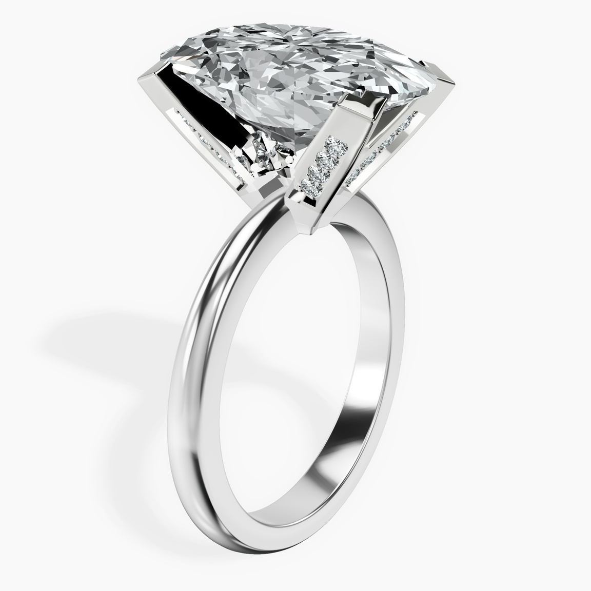 10kt White Gold Cordelia Knife Edge Solitaire Lab Diamond Ring standing product image one
