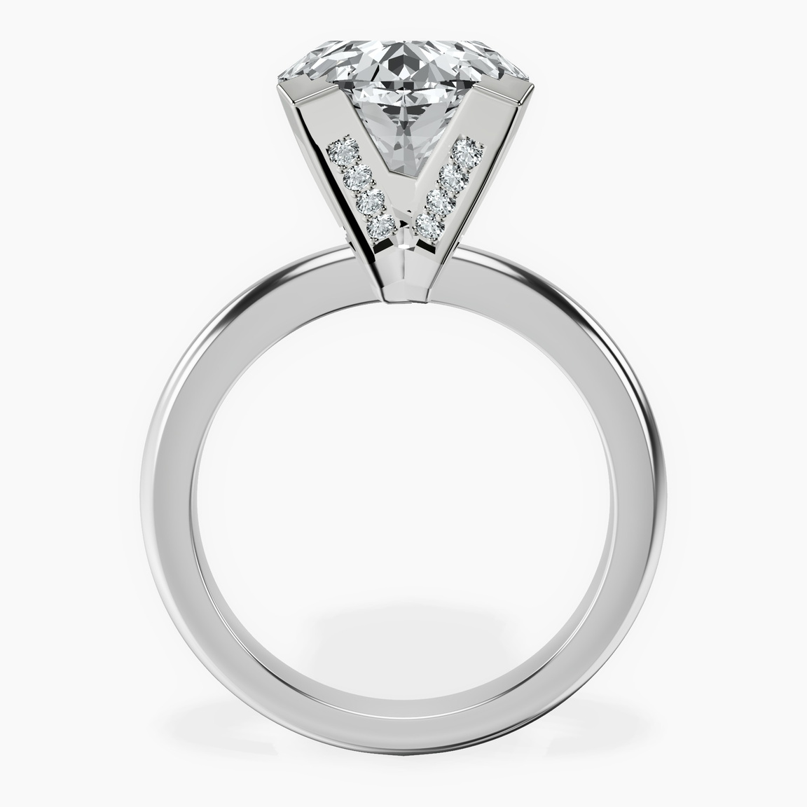 10kt White Gold Cordelia Knife Edge Solitaire Lab Diamond Ring side right image one
