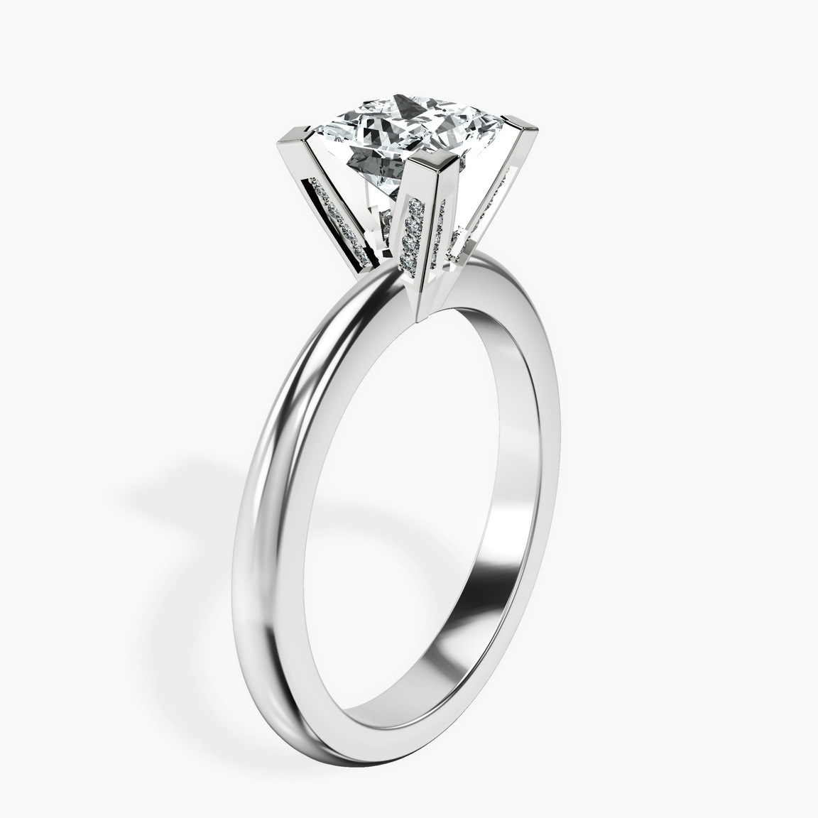 10kt White Gold Cordelia Knife Edge Solitaire Lab Diamond Ring standing product image one