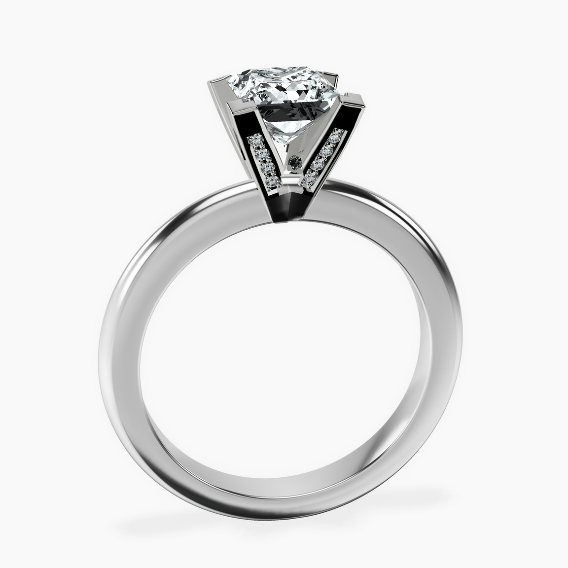 10kt White Gold Cordelia Knife Edge Solitaire Lab Diamond Ring side right image one
