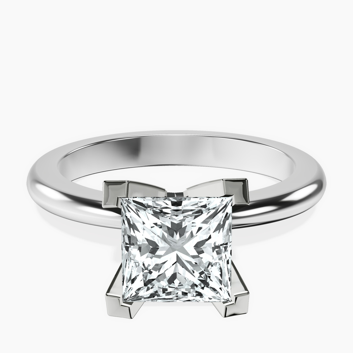 9ct White Gold Cordelia Knife Edge Solitaire Lab Diamond Ring front image