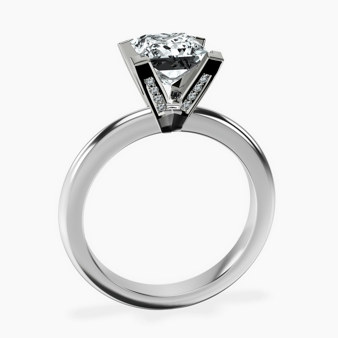 9ct White Gold Cordelia Knife Edge Solitaire Lab Diamond Ring side right image one