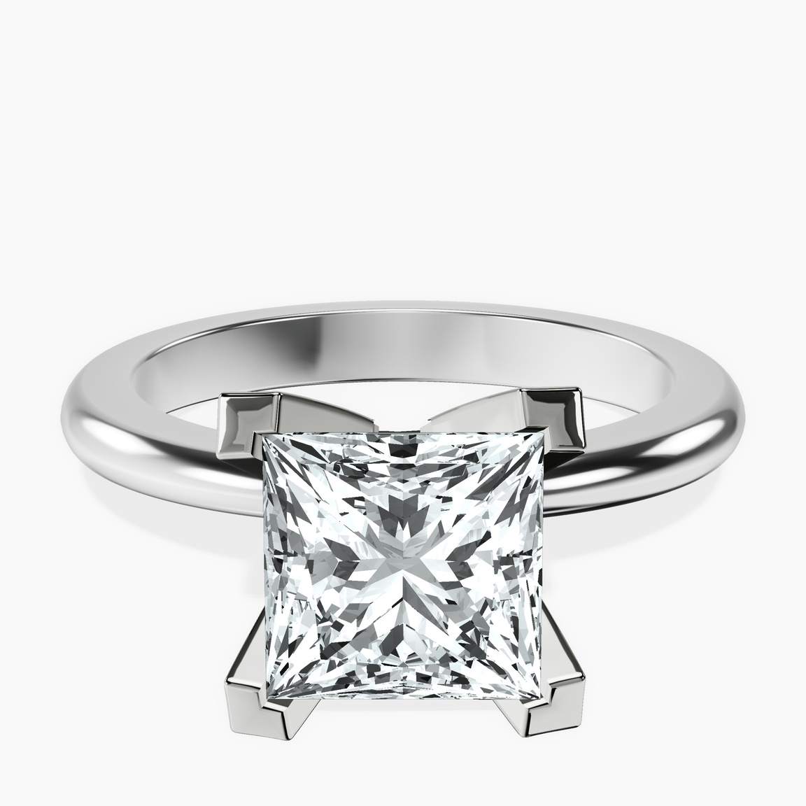 10kt White Gold Cordelia Knife Edge Solitaire Lab Diamond Ring front image