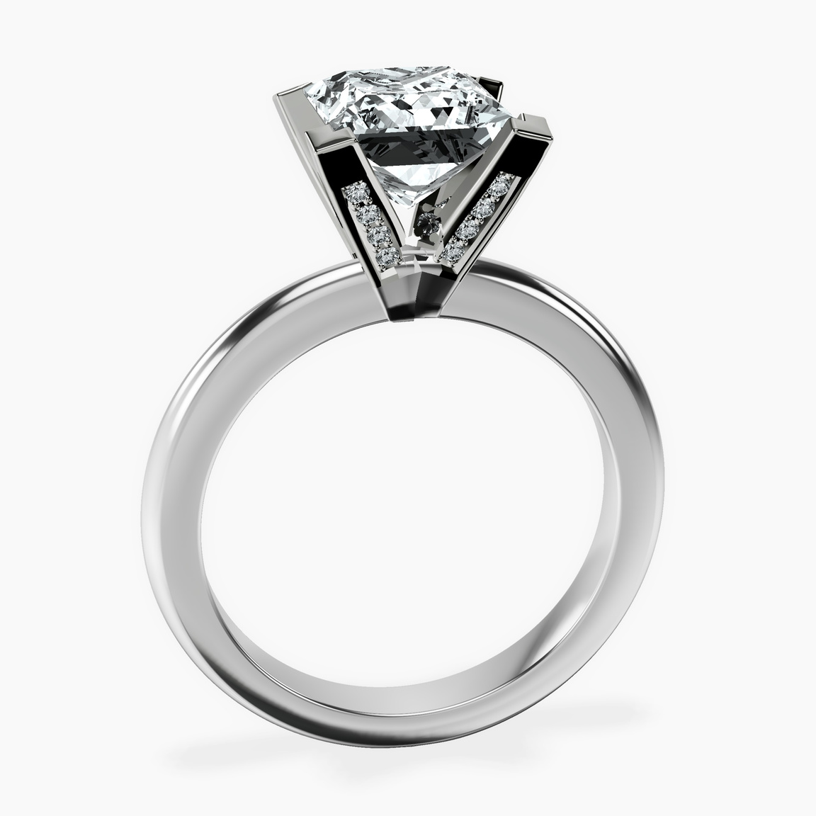 10kt White Gold Cordelia Knife Edge Solitaire Lab Diamond Ring side right image one