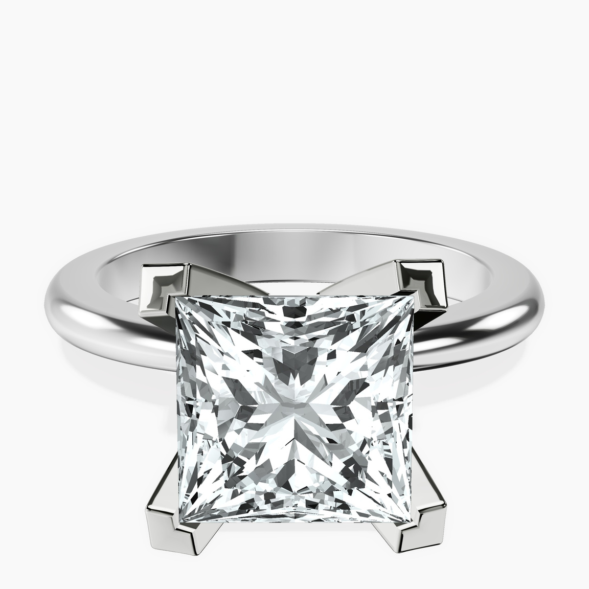 10kt White Gold Cordelia Knife Edge Solitaire Lab Diamond Ring front image