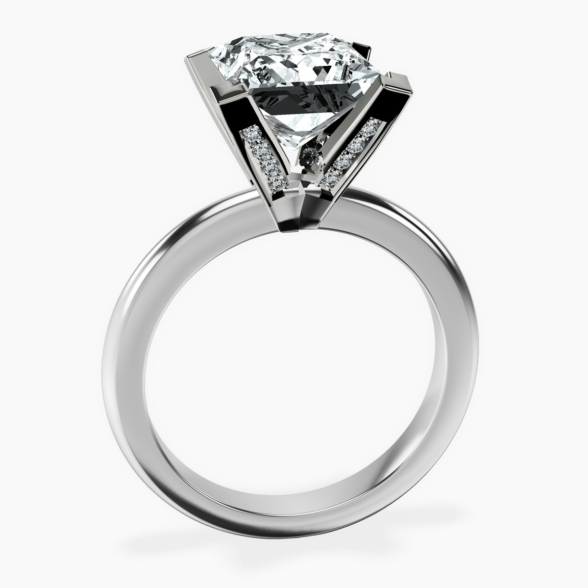 10kt White Gold Cordelia Knife Edge Solitaire Lab Diamond Ring side right image one