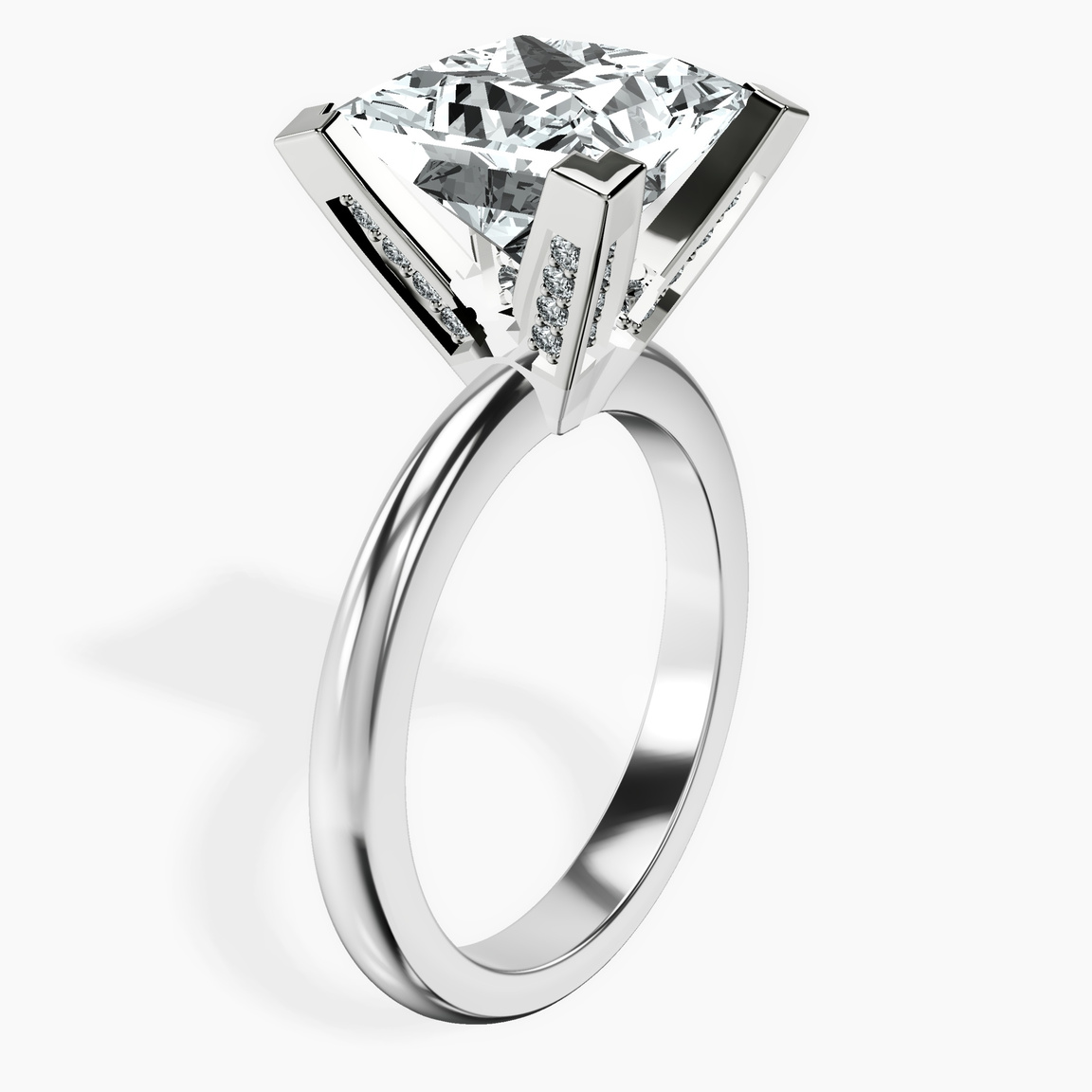 10kt White Gold Cordelia Knife Edge Solitaire Lab Diamond Ring standing product image one
