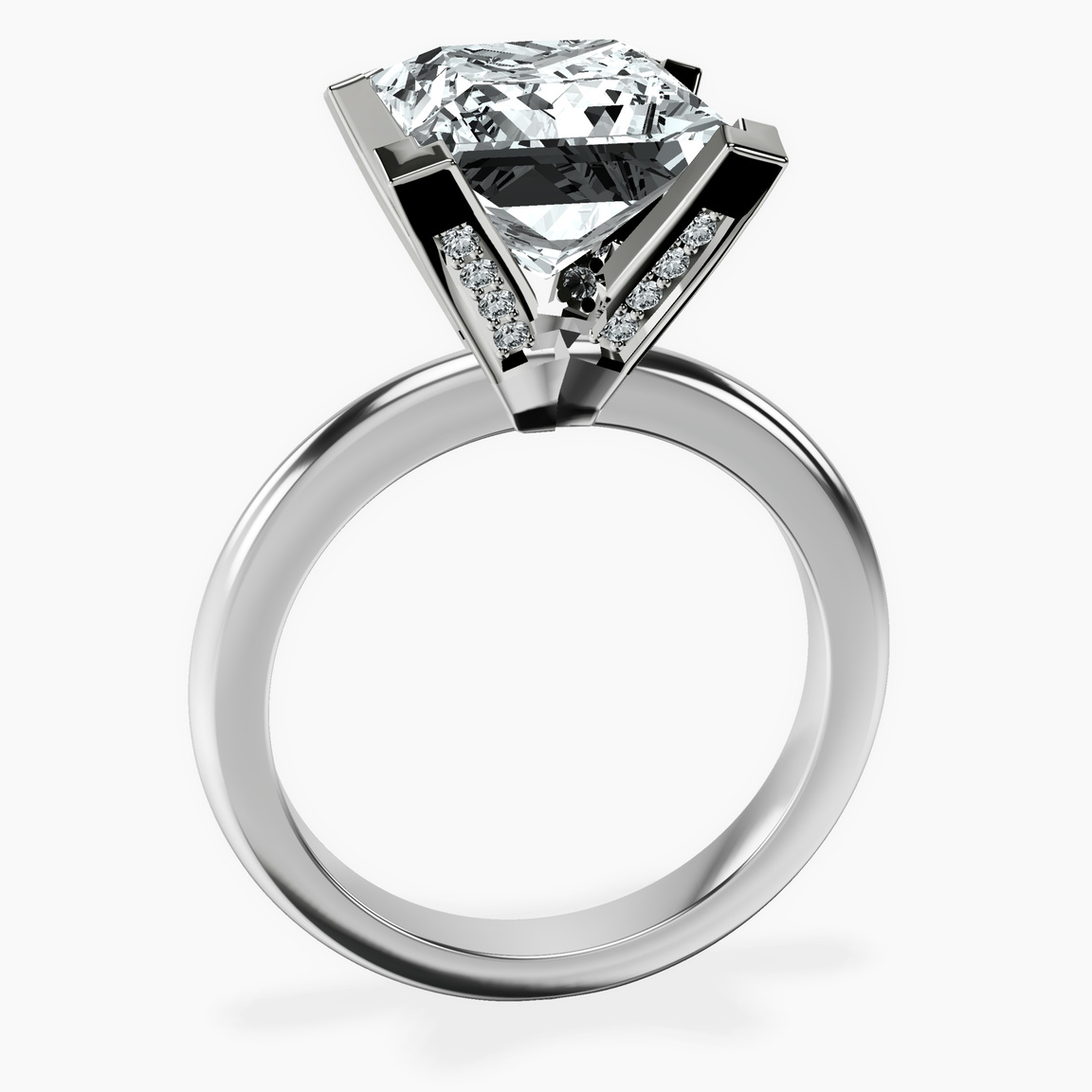 10kt White Gold Cordelia Knife Edge Solitaire Lab Diamond Ring side right image one