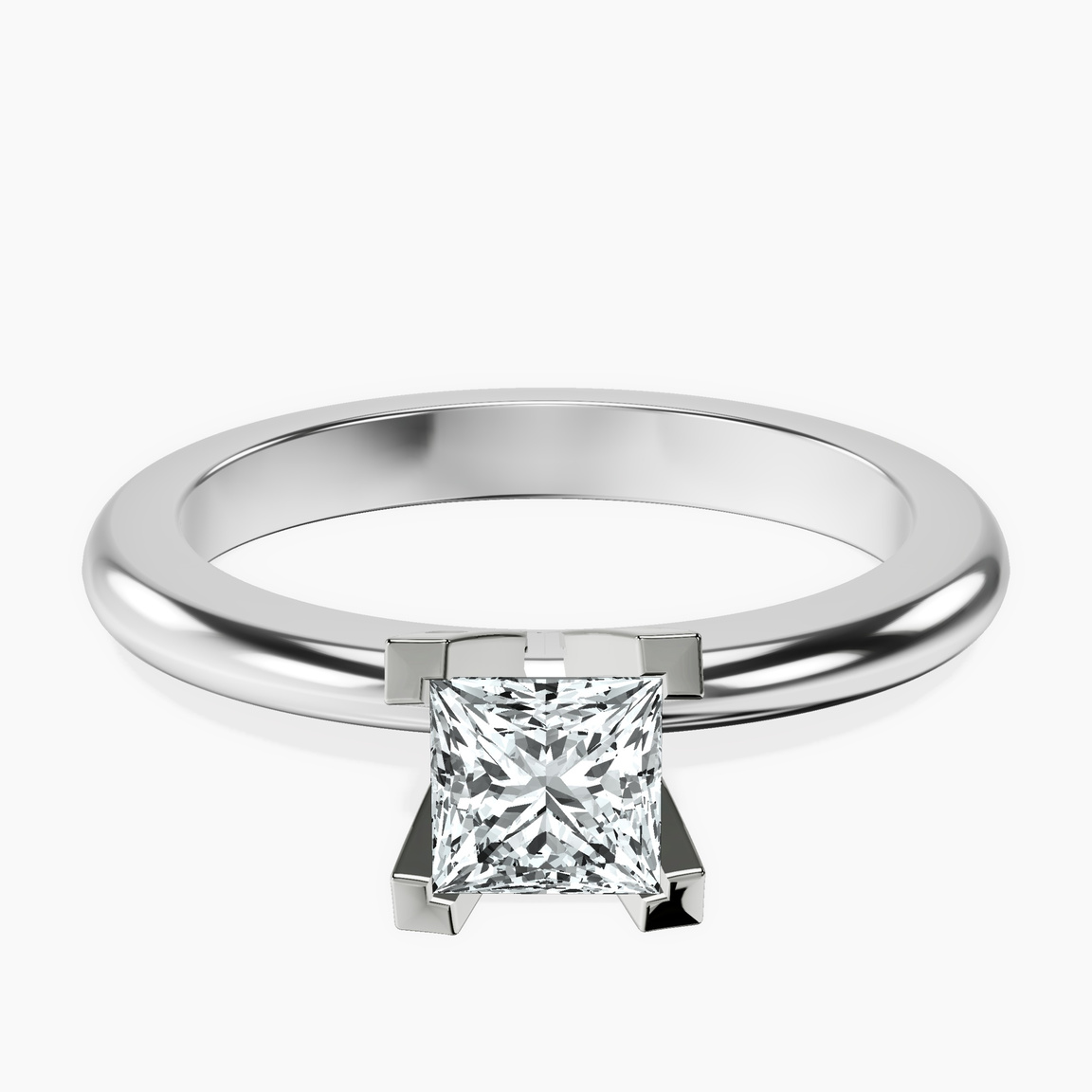 10kt White Gold Cordelia Knife Edge Solitaire Lab Diamond Ring front image