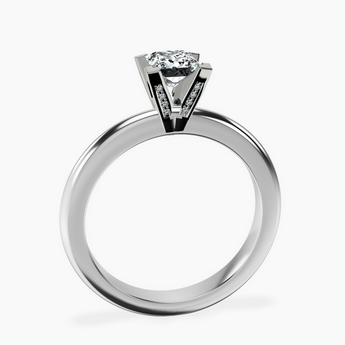 10kt White Gold Cordelia Knife Edge Solitaire Lab Diamond Ring side right image one