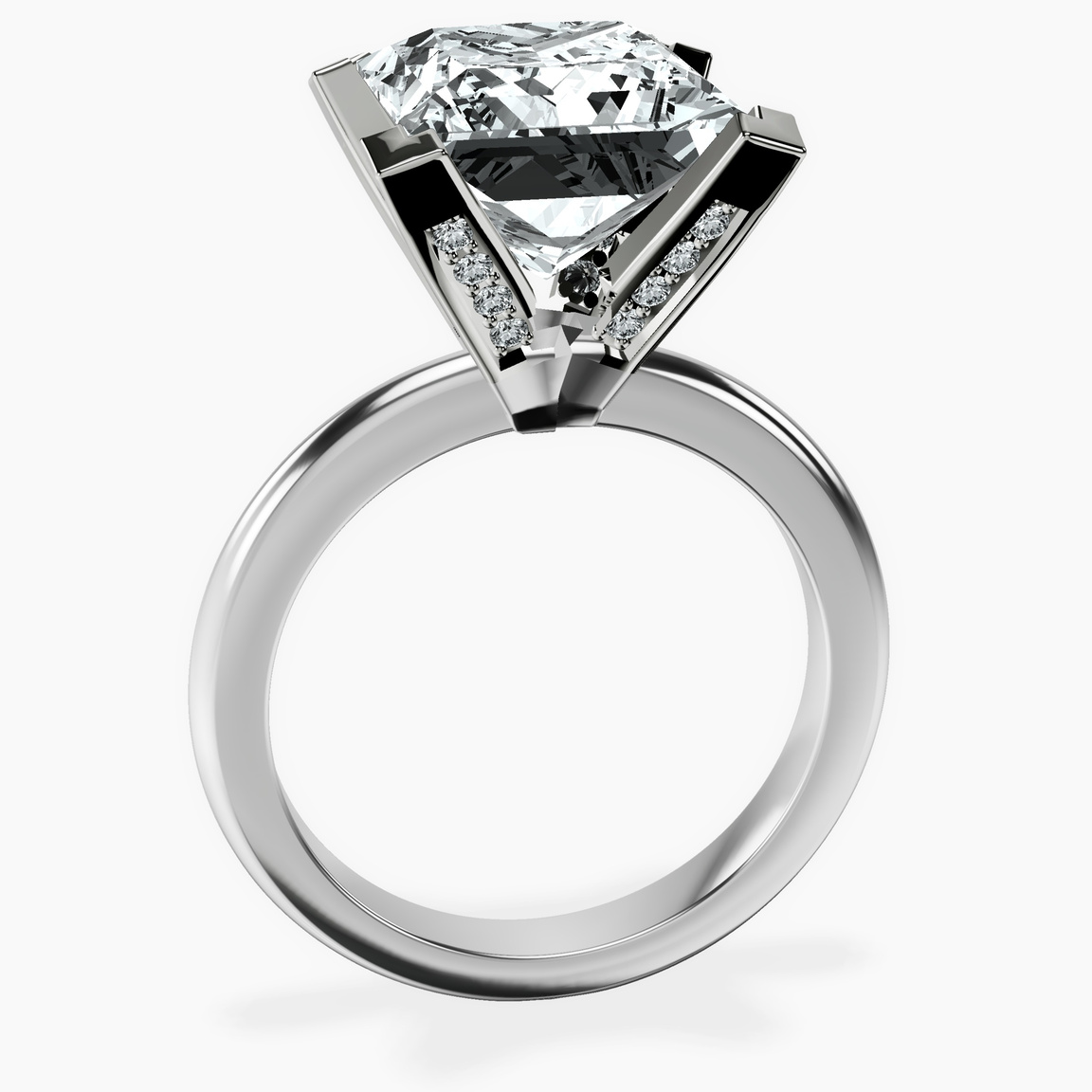 10kt White Gold Cordelia Knife Edge Solitaire Lab Diamond Ring side right image one