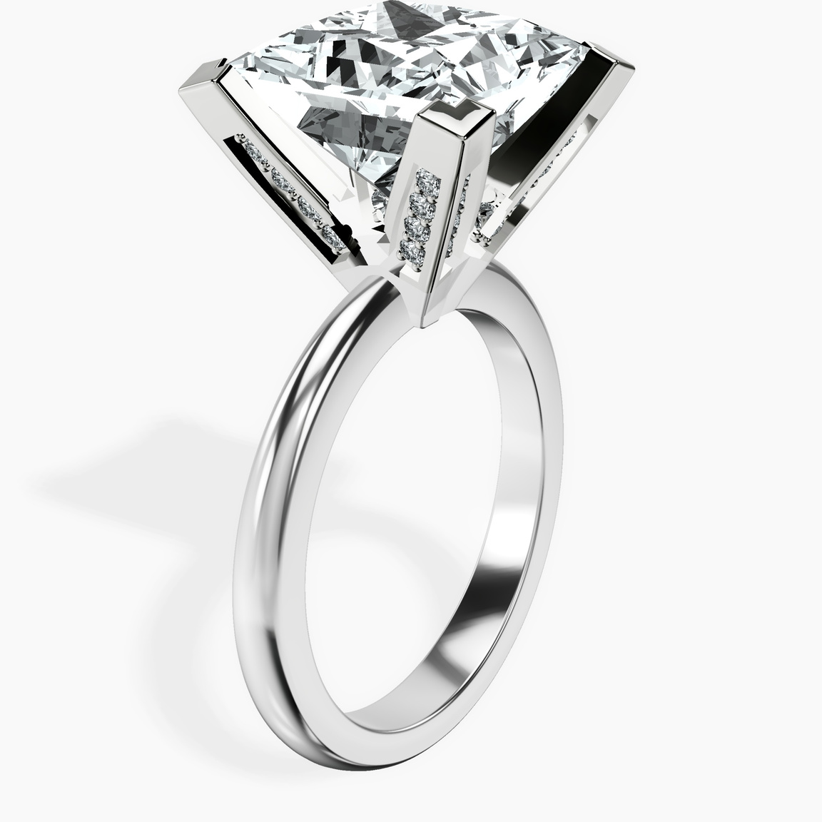 10kt White Gold Cordelia Knife Edge Solitaire Lab Diamond Ring standing product image one