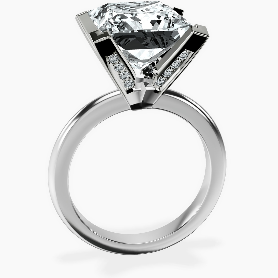 10kt White Gold Cordelia Knife Edge Solitaire Lab Diamond Ring side right image one