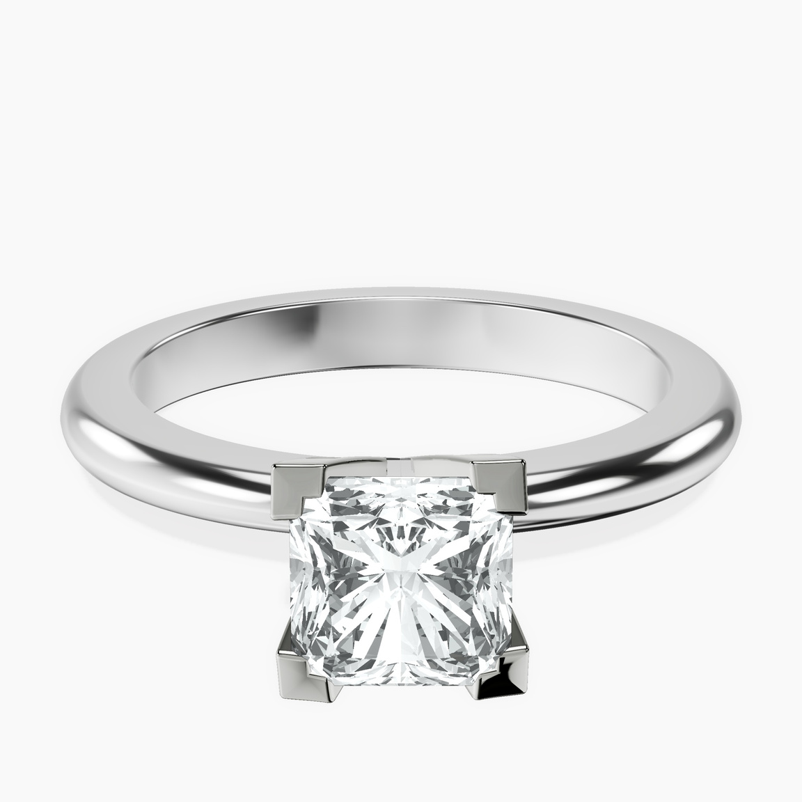 10kt White Gold Cordelia Knife Edge Solitaire Lab Diamond Ring front image