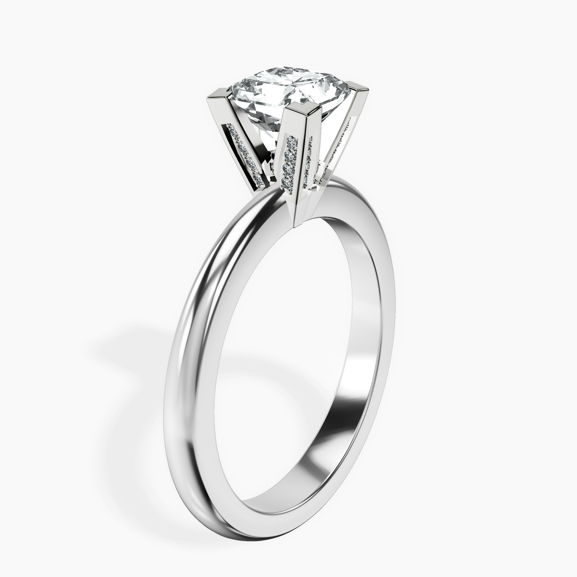 10kt White Gold Cordelia Knife Edge Solitaire Lab Diamond Ring standing product image one