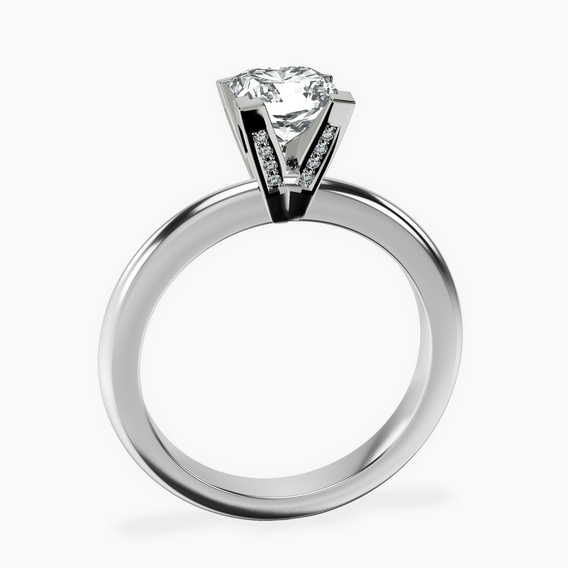 10kt White Gold Cordelia Knife Edge Solitaire Lab Diamond Ring side right image one
