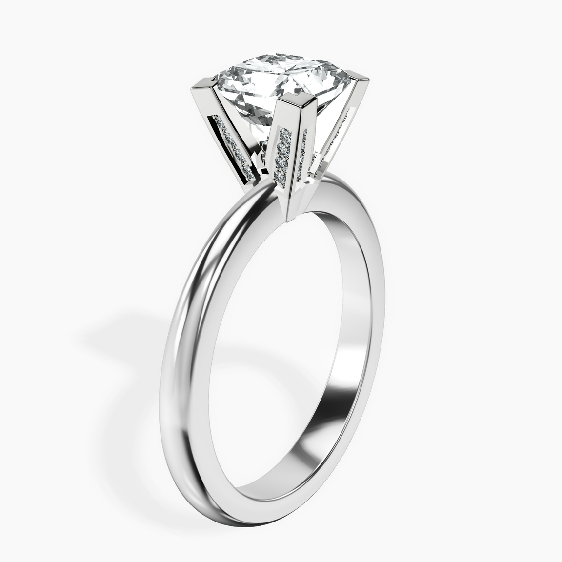9ct White Gold Cordelia Knife Edge Solitaire Lab Diamond Ring standing product image one