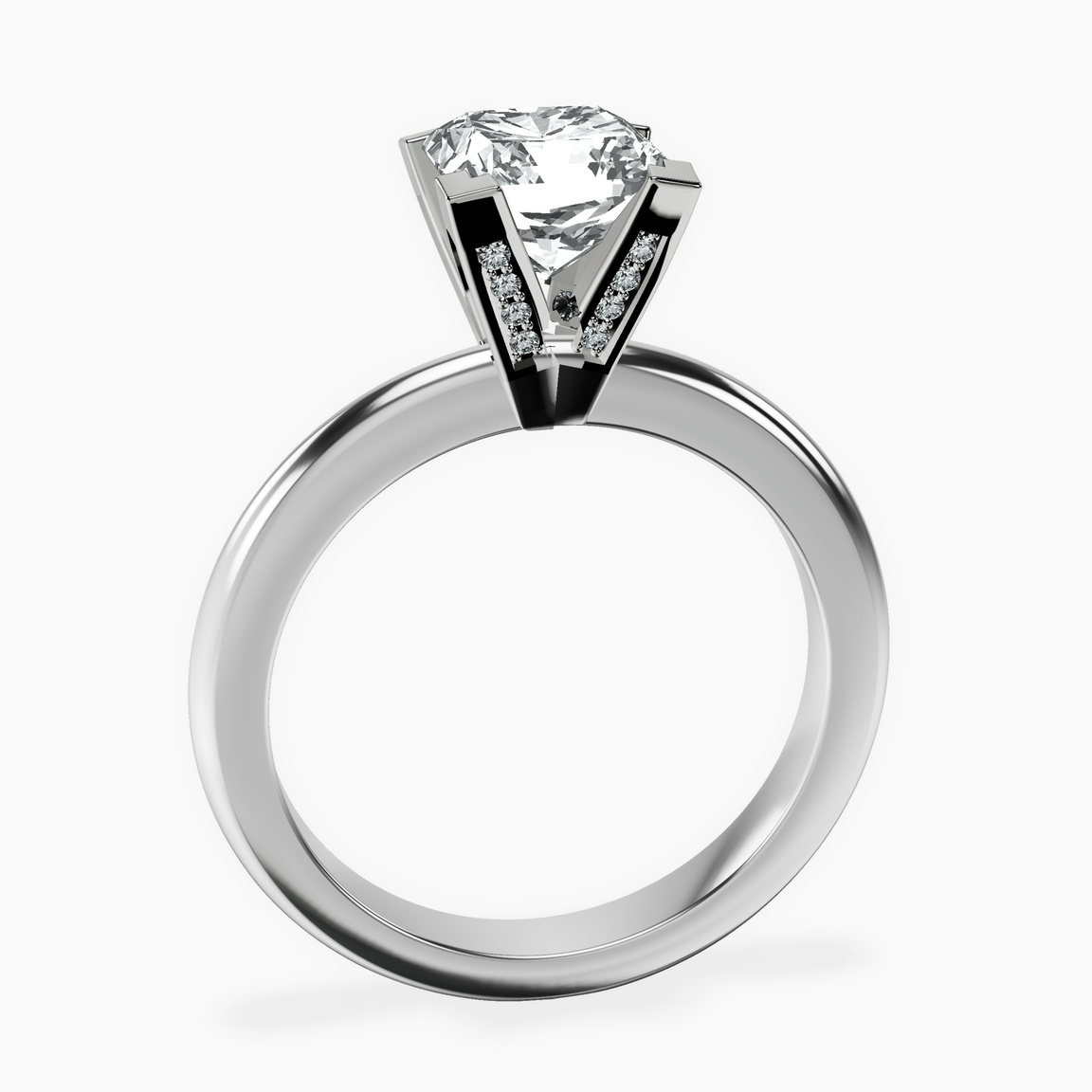 9ct White Gold Cordelia Knife Edge Solitaire Lab Diamond Ring side right image one