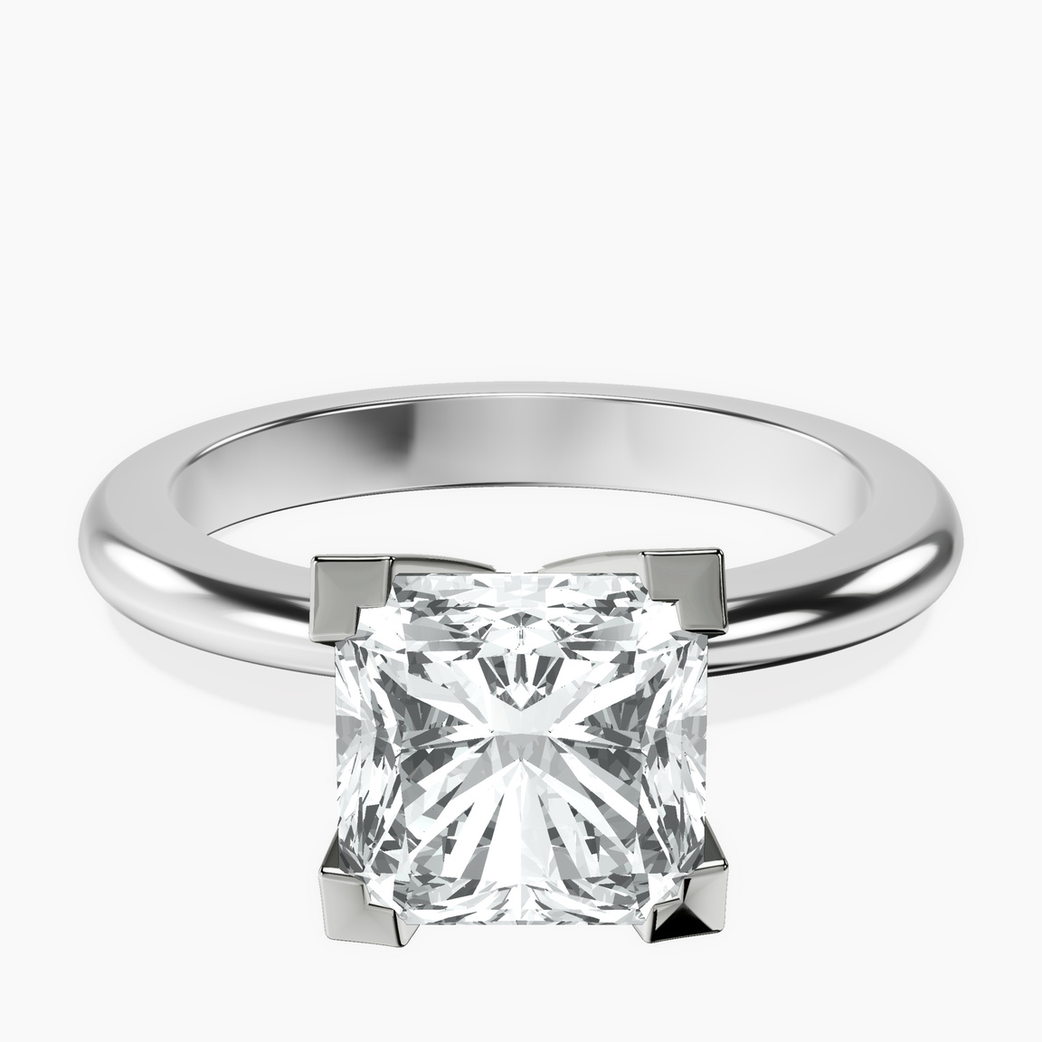 10kt White Gold Cordelia Knife Edge Solitaire Lab Diamond Ring front image
