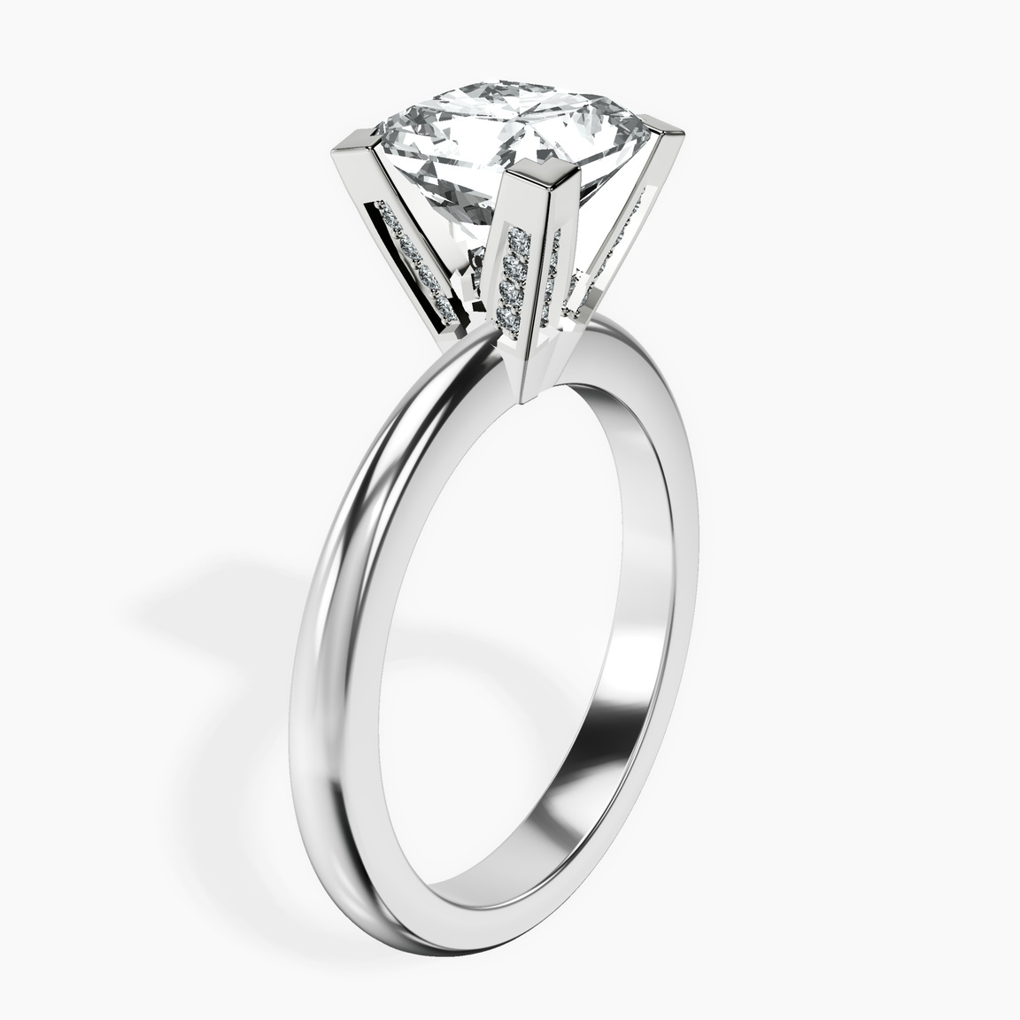 10kt White Gold Cordelia Knife Edge Solitaire Lab Diamond Ring standing product image one